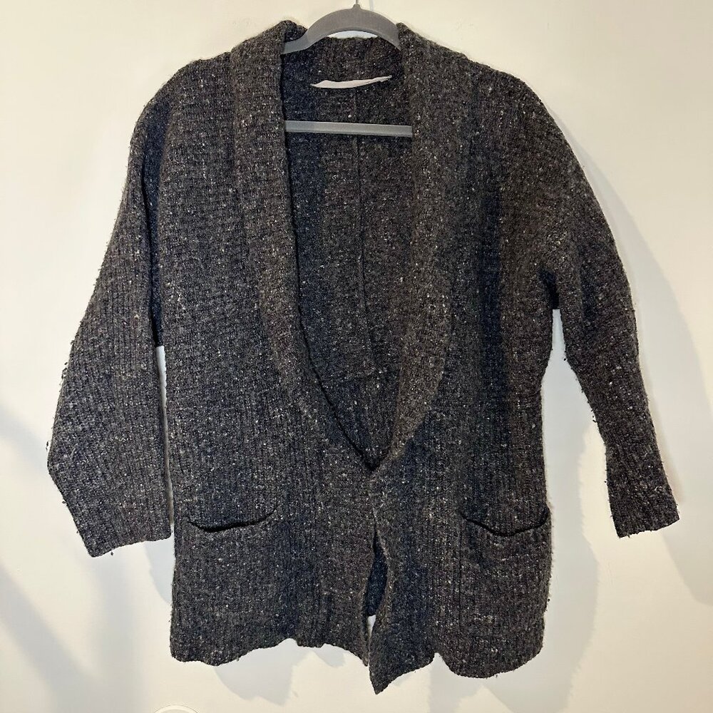 Athleta Size M Wool Blend Passage Shawl Cardigan Sweater